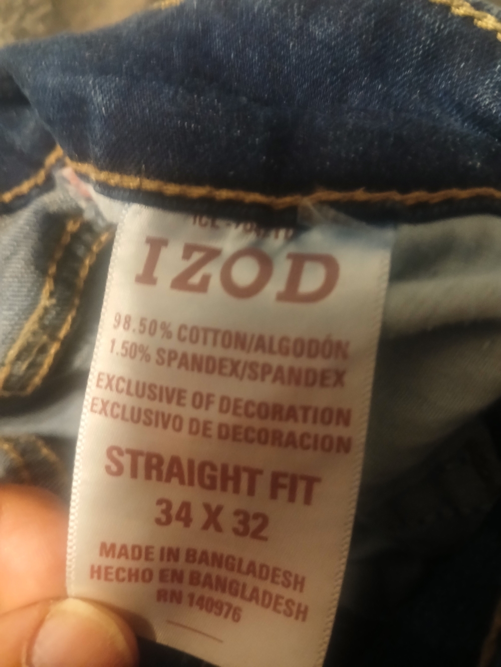 IZOD Men's Straight Fit Jeans in Dark Blue